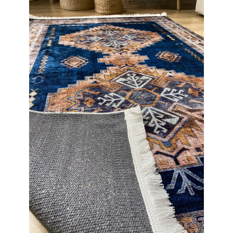 Tapis en coton Landree avec envers antidérapant, Rectangle 2 pi 7 po x 8 pi 10 po