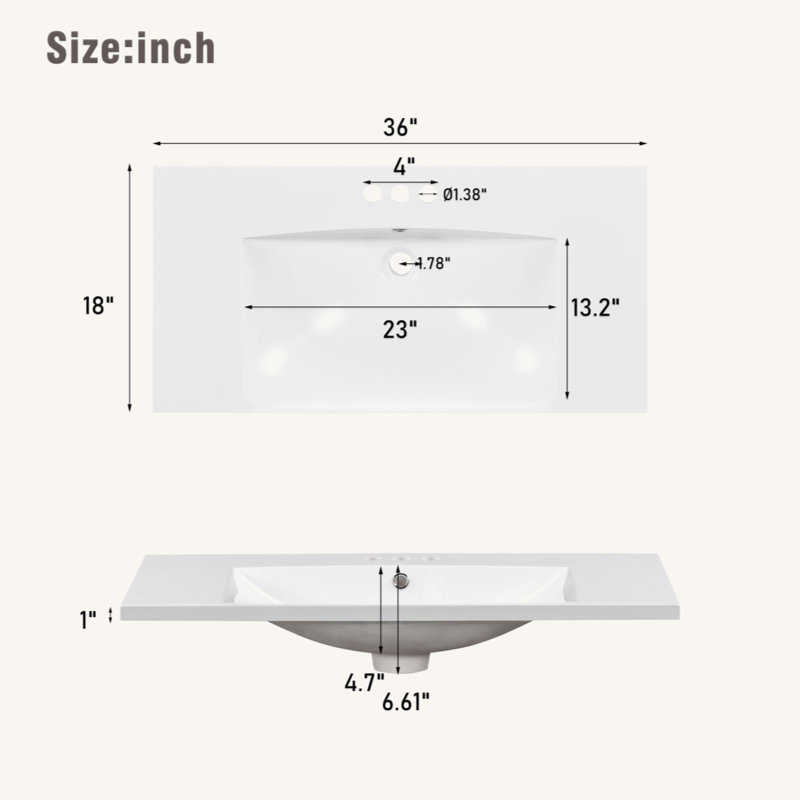 [Sink Only] 36-Inch Resin Sink-Resin
