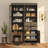 47.2" Freestanding Garage Storage Cabinet with Hutch, Glass Doors, 4 Drawers, Door Shelves & Pull-Out Trays – 75" Tall Utility Organizer-1196144516
