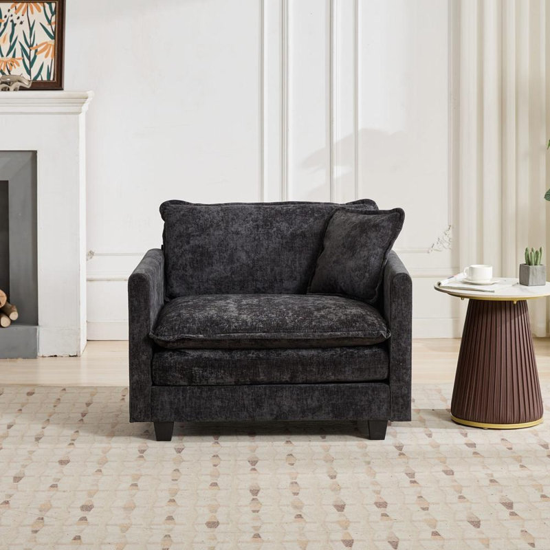 Coussin rembourré double couche Cloud, Noir