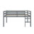 Full-Sized Bed Frame, Short Rubberwood  Loft Bed With Steps-555247325