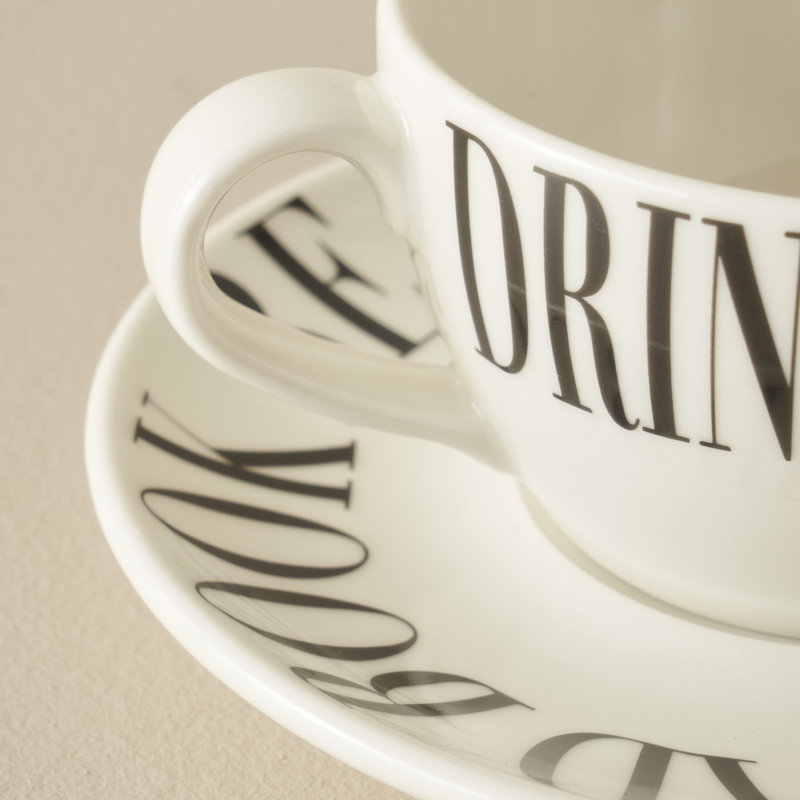 Tasse à thé en porcelaine Book Lovers (ensemble de 2)