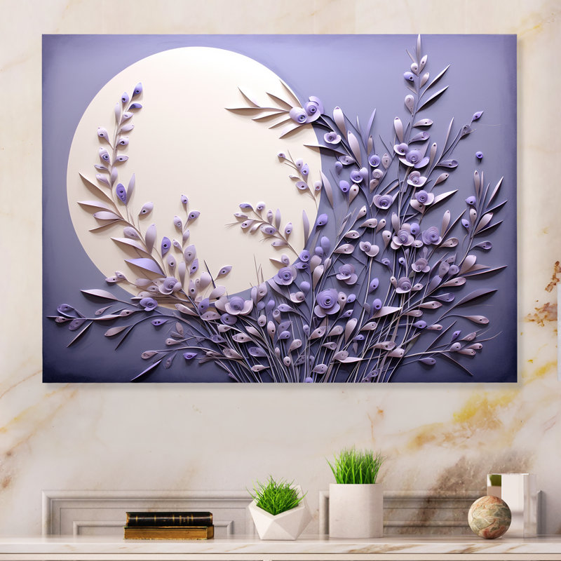 «Lavande Luminescence Moon Stilness» sur métal, H 24 po x l 32 po x P 1 po