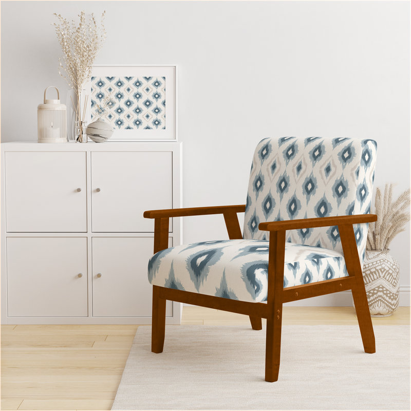 Chaise rembourrée Modern, Accoudoirs carrés bruns
