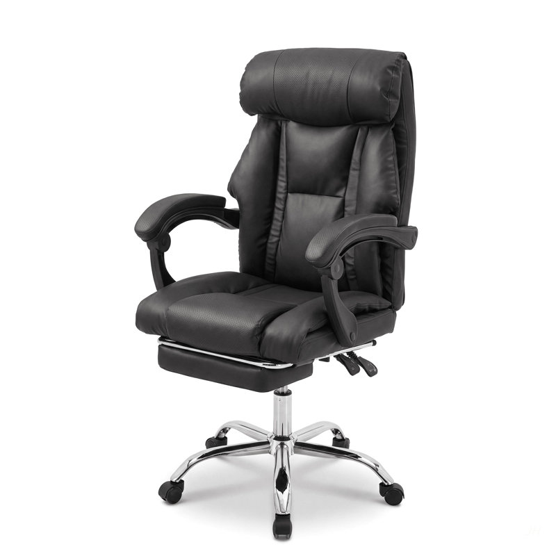 Office Chair Adjustable Height Executive Desk Chair With Foot Rest Comfortable Computer Chair High Back Reclining Gaming Chair Durable Leather Rolling Work Swivel Chairs