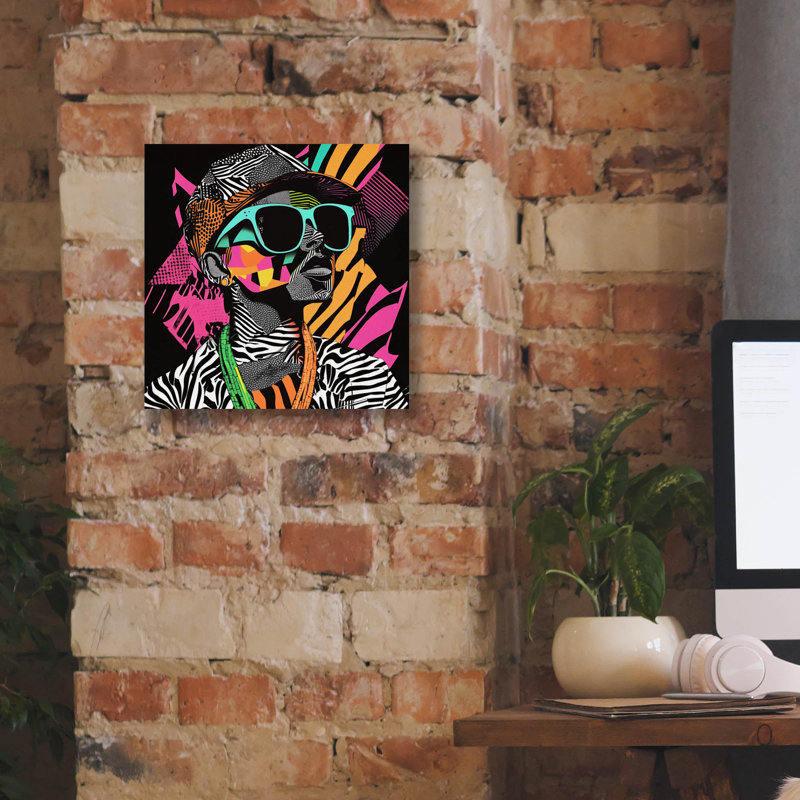  «Neon Night» par Rich Monet, art mural sur toile, H 12 po x l 12 po x P 0,75 po