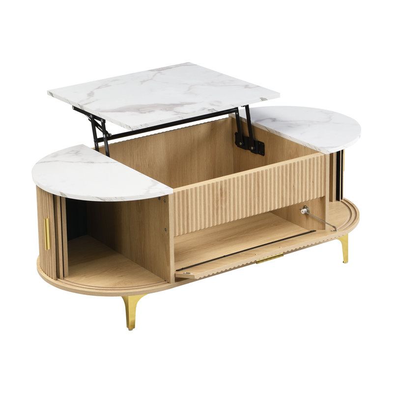 Liora Lift-Top Coffee Table with Hidden Storage, Natural