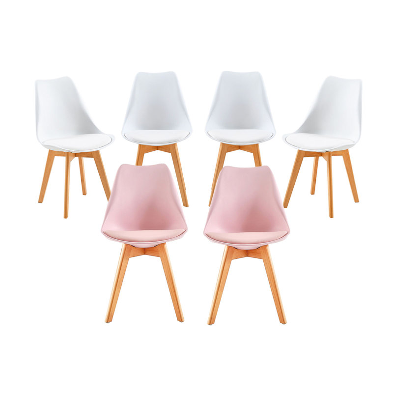 Blalock 6 - Person Dining Set, White/Pink