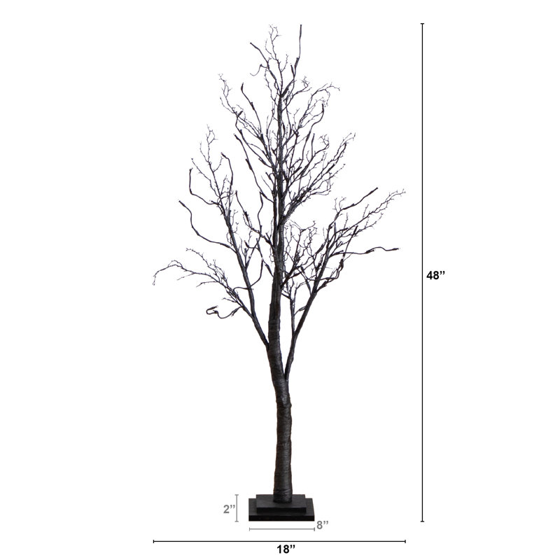4 pi Arbre de Noël artificiel pré-éclairé avec 81 lumières orange et mauve pré-éclairées