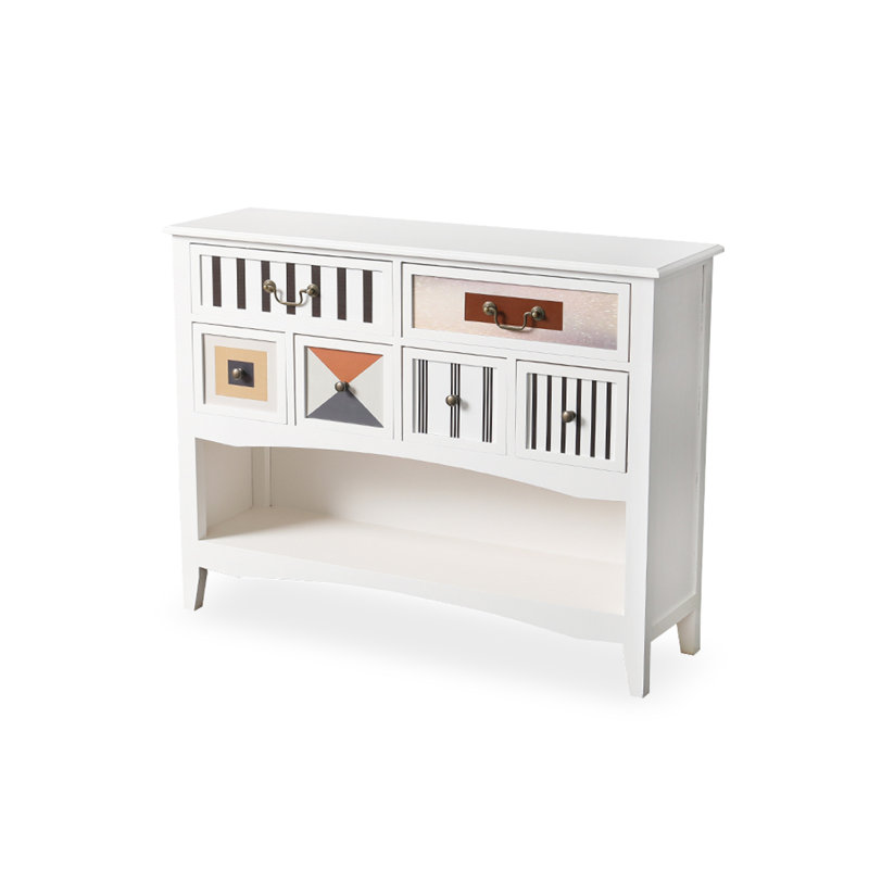White Rectangular Solid Wood Console Table, 32.68" H x 39.37" W x 11.81" D