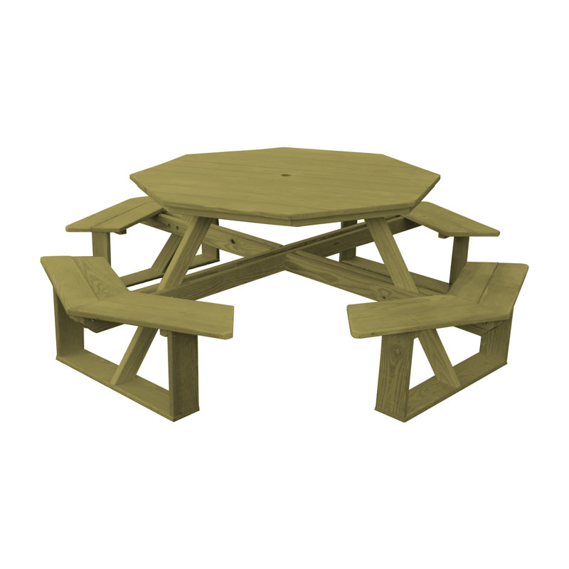 Table de pique-nique de 98 po pour 8 personnes Moe, Oui, Teinte tilleul