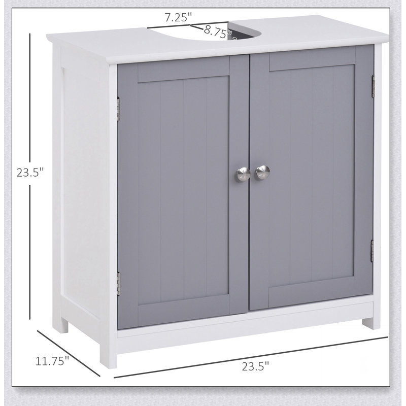 kleankin Pedestal Sink Storage Cabinet, Vanity Base Cabinet, Under Sink Bathroom Cabinet