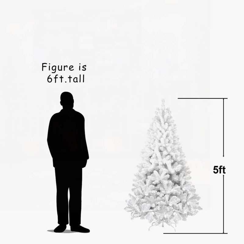 7ft White Christmas Tree, 7' H 