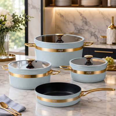 Caannasweis 7 Pieces Granite Nonstick Cookware Sets