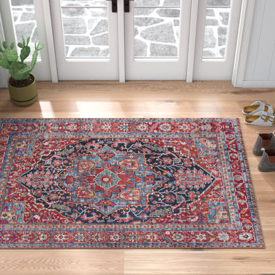 Fleckenstein Oriental Dark Blue/Burgundy/Cream Area Rug