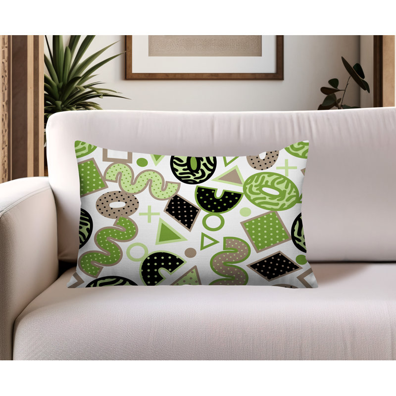 Coussin lombaire intérieur / extérieur Trixel, Rectangle H 14 po x l 20 po, Chartreuse
