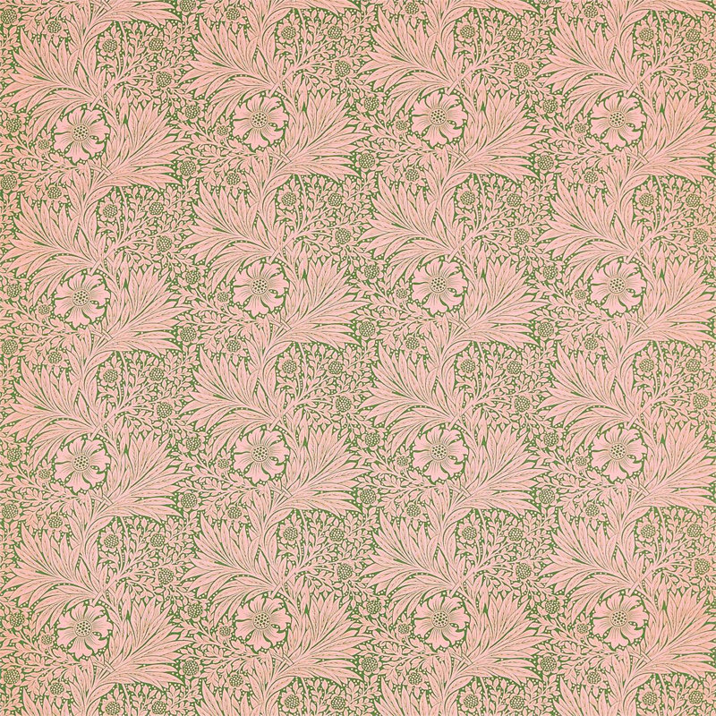 Marigold Fabric, Olive/Pink