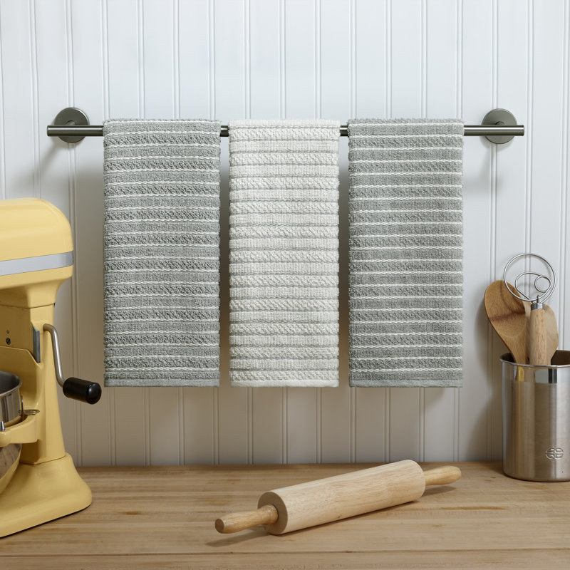 Izod Westport 3-Piece Kitchen Towel Set, Gray