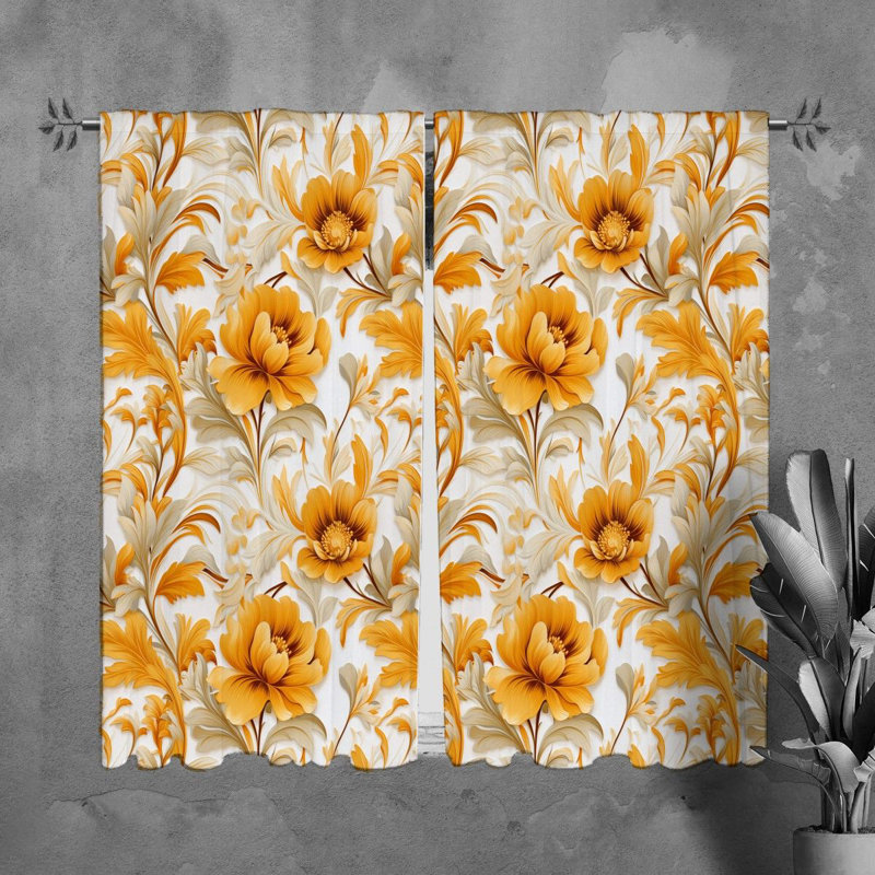 Rideaux à motif floral - 6139, L 40 po x L 61 po