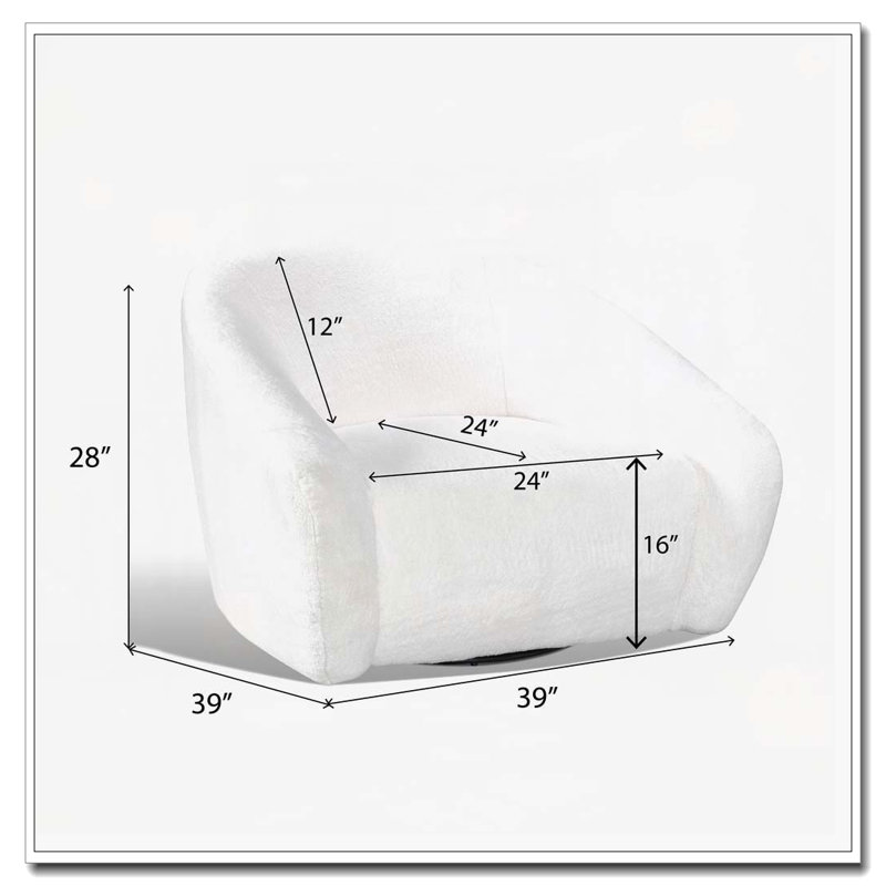 Fauteuil d'appoint rembourré, pivotant à 360 °