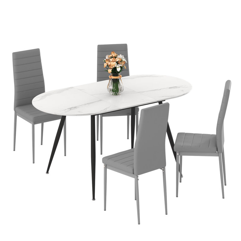 6 - Person Extendable Dining Set, Grey