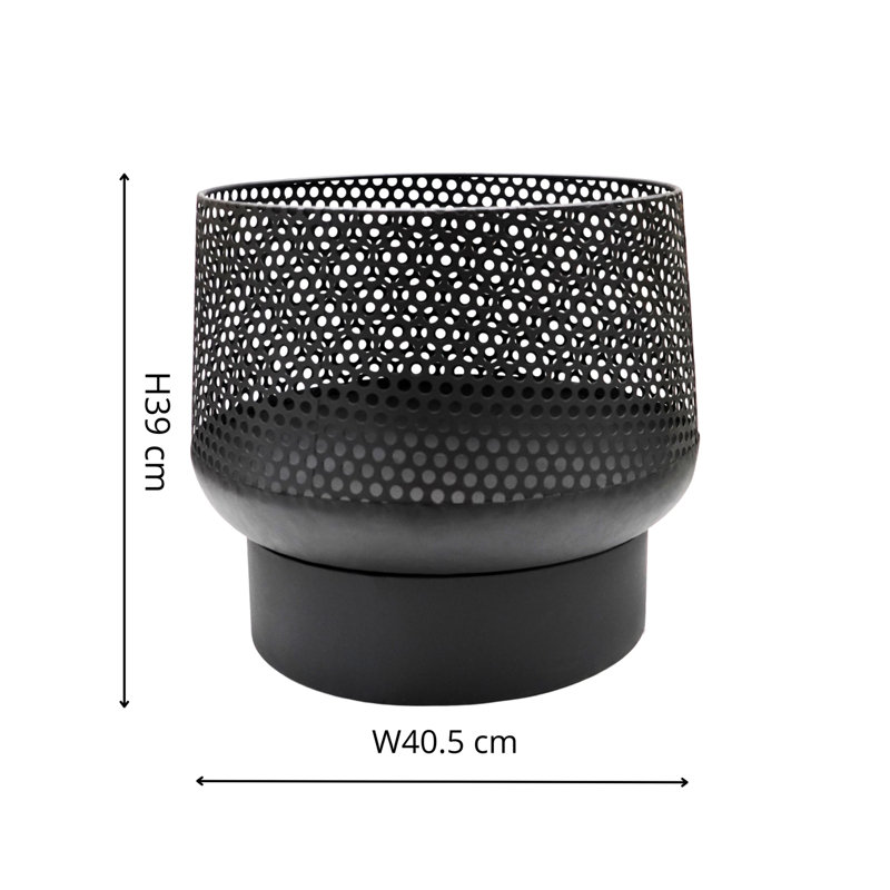 Semmes 39cm H Metal Outdoor, Black