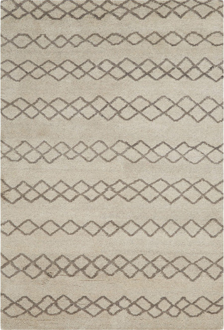 Tapis géométrique en laine noué à la main Augustin, Rectangle 2 pi x 3 pi