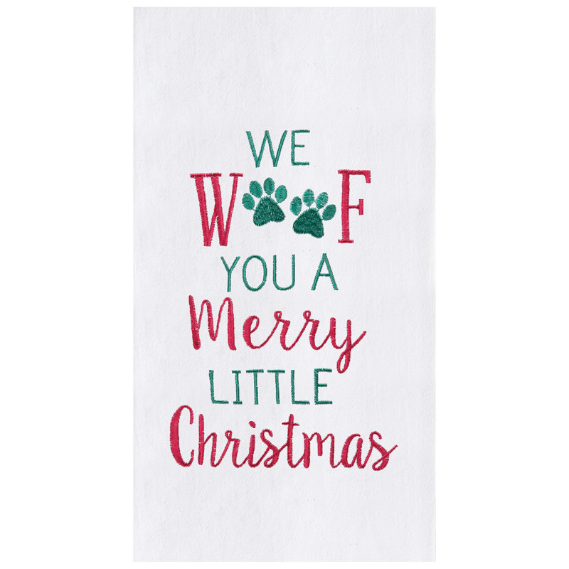 Serviette de cuisine We Wouf You A Merry Little Christmas Flour Sack