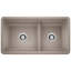 Precis SILGRANIT 33" L x 18" W Double Bowl Undermount Kitchen Sink with Low Divide-34379685