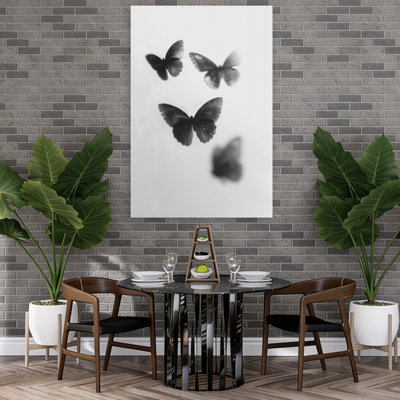 Ombres flottantes, abstrait, contemporain, élégant, papillon, nature, affiche murale