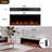 60 Inch Recessed or Wall Mounted Electric Fireplace Heater, 12 Flame Colors,  Remote Control/APP, 9-Hour Timer, 750W/1500W  Logs & Crystals,-1905135258