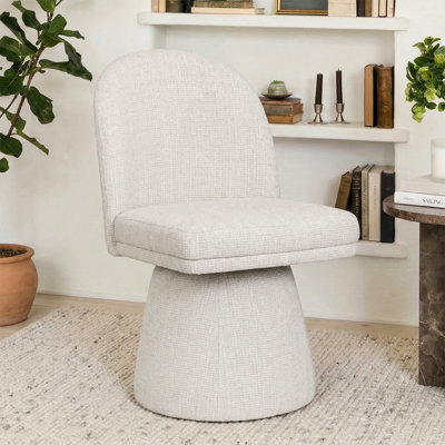 Fauteuil d'appoint pivotant rembourré en tissu