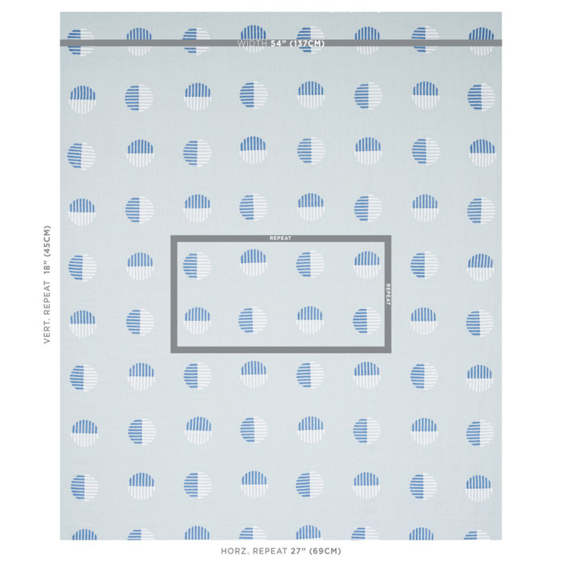 Ando Hand Block Print Fabric, Chambray
