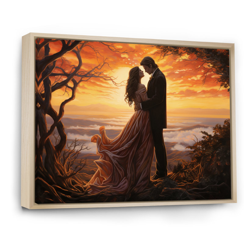 «Bethen Romantic Couple Landscape Luminous Embrace V», reproduction sur toile, H 16 po x l 32 po x P 1 po