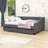 Full Linen Upholstered Daybed with Diamond-Tufted Backrest and Storage Drawers-1031950161