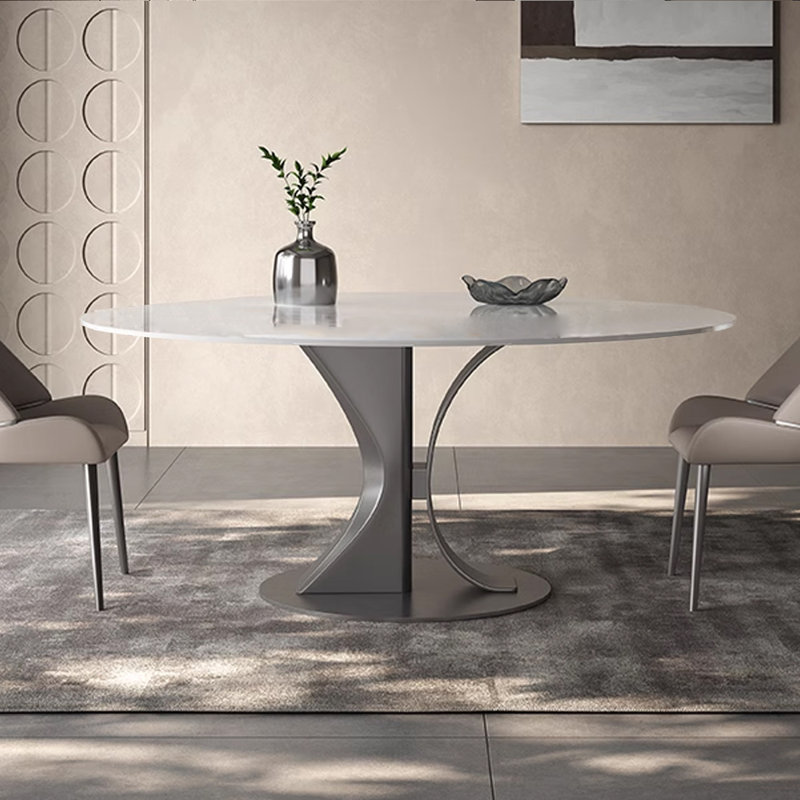 Table ronde ronde de style minimaliste avec lumière, H 29,53 po x L 59,06 po x l 59,06 po