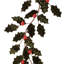 47" Velvet Holly Leaf Garland With Ball