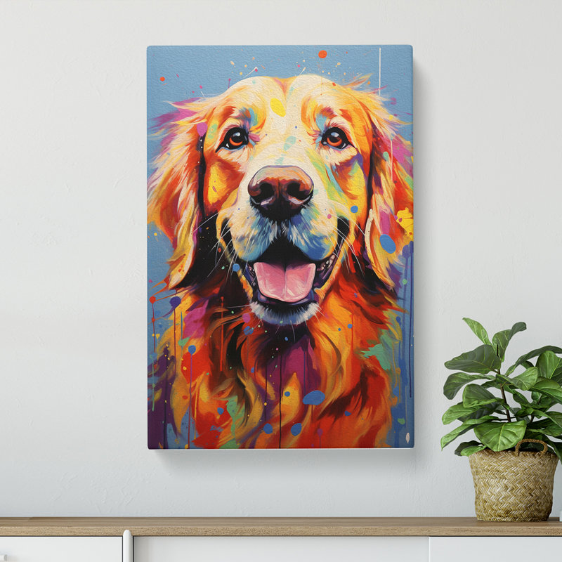 Golden Retriever Contemporary No.2 - Wrapped Canvas, 60cm H x 40cm W x 3cm D