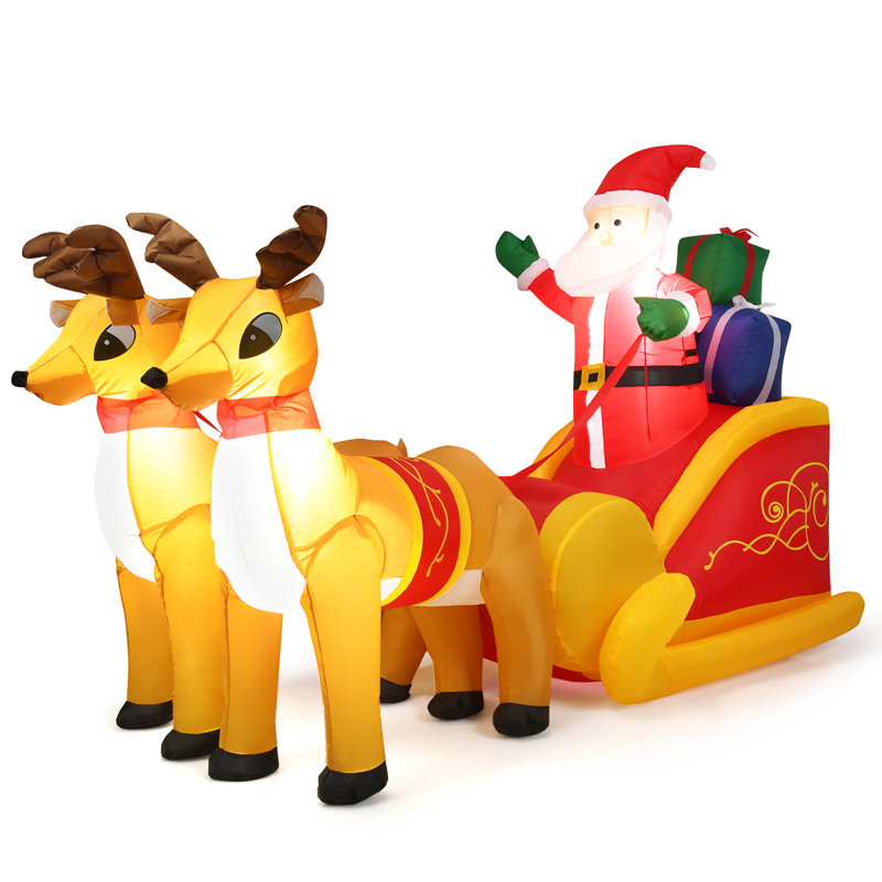 Décoration de Noël de Noël gonflable imperméable pour le père Noël double 6 pi avec traîneau The Holiday Aisle®