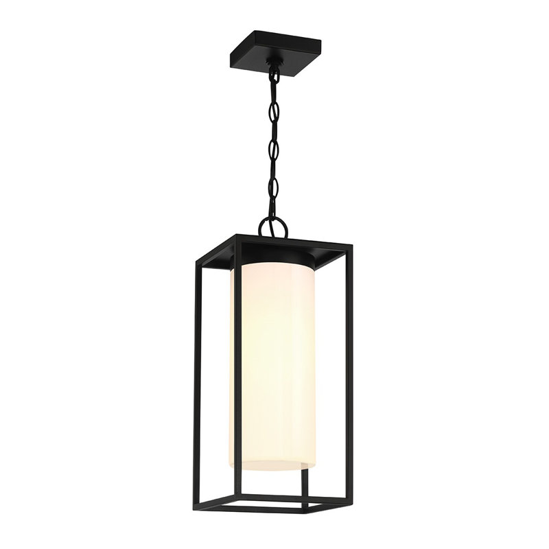 Luminaire suspendu d'extérieur 1 lumière Ren, noir