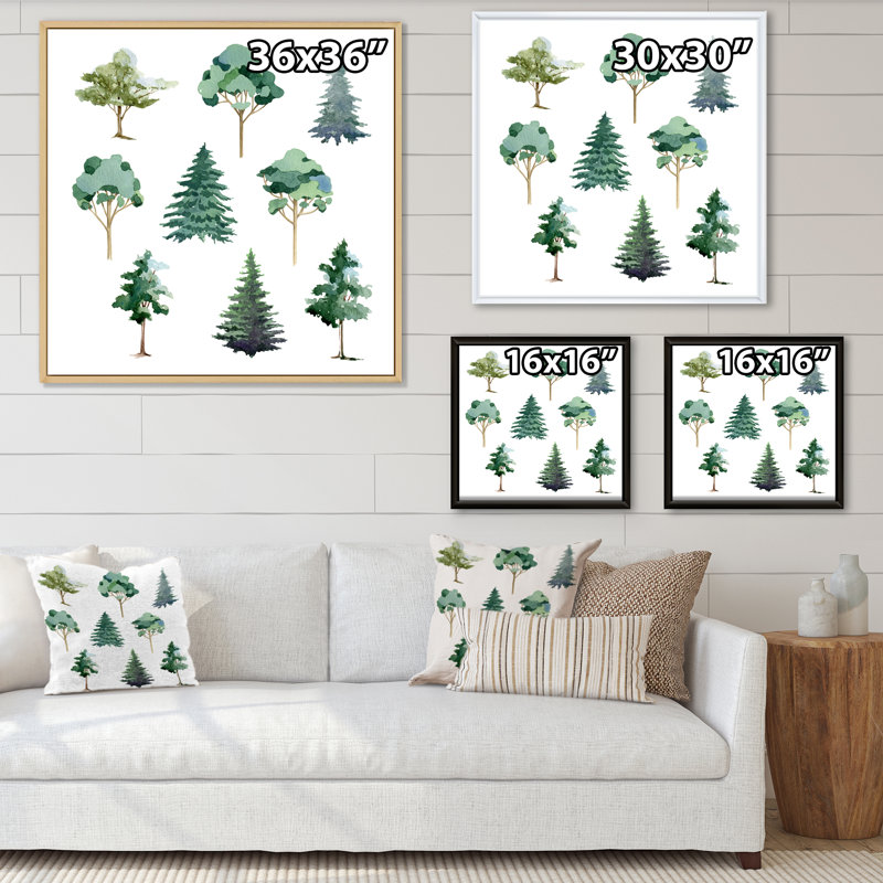 «Eucalyptus Pine Fir Linden Olive Tree Collection», reproduction d'art sur toile traditionnelle, H 30 po x l 30 po x P 1 po