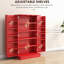 Garde-manger de 41 po en rouge, avec 12 tablettes de porte et 5 tablettes de rangement rouges