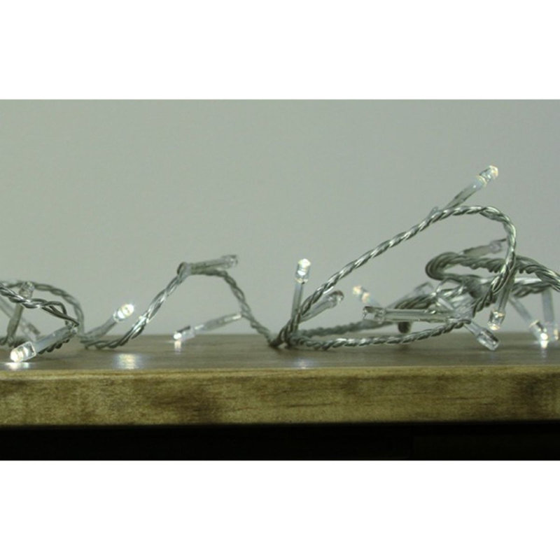 192 lumières de Noël DEL - fil transparent, H 1 po x l 0,2 po x P 573 po, Blanc chaud