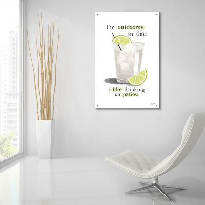  «Outdoory Drink» par House Fenway, art mural en verre acrylique, 24 po x 36 po