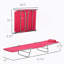 Chaise longue pliante Outsunny, chaise longue de bronzage avec dossier inclinable, siège en filet respirant et appui-tête pour la plage, la cour, le patio, le rose-1846319570