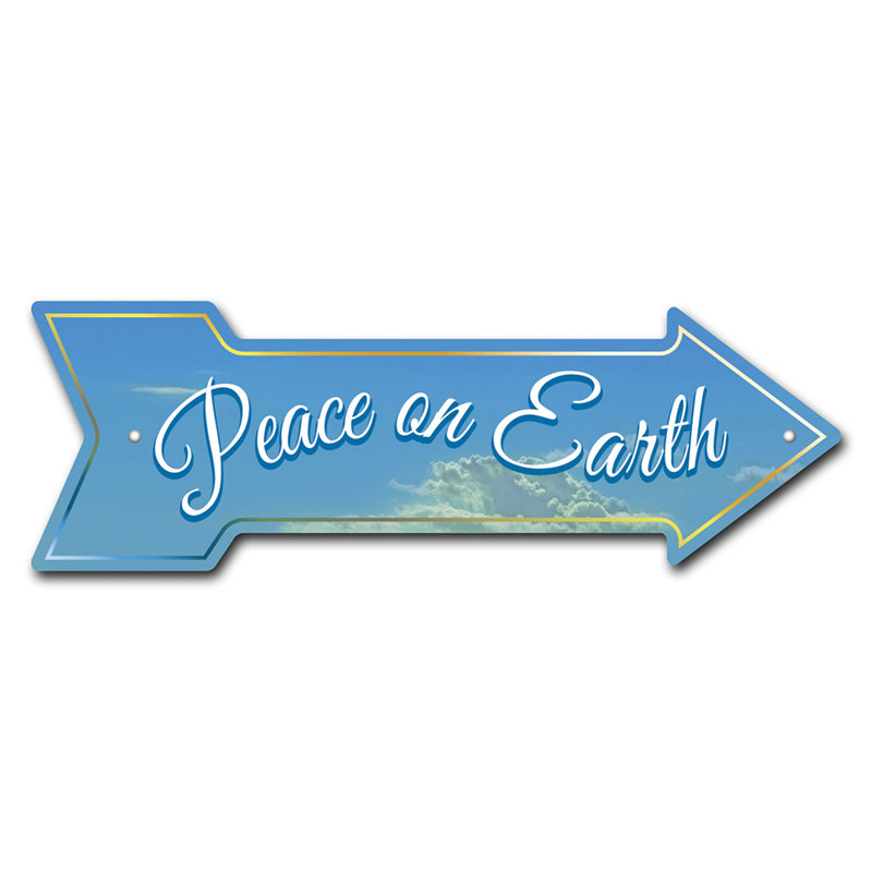 Removable-999680_Peace On Earth Arrow Removable Decal Funny Home Décor, H 6 po x l 18 po x P 1 po