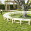 Banc d'extérieur semi-circulaire rond (avec chaise de patio seulement)