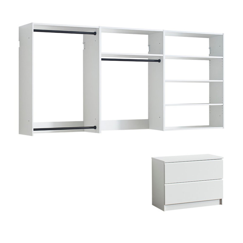Freestanding Walk in Wood Closet System, White