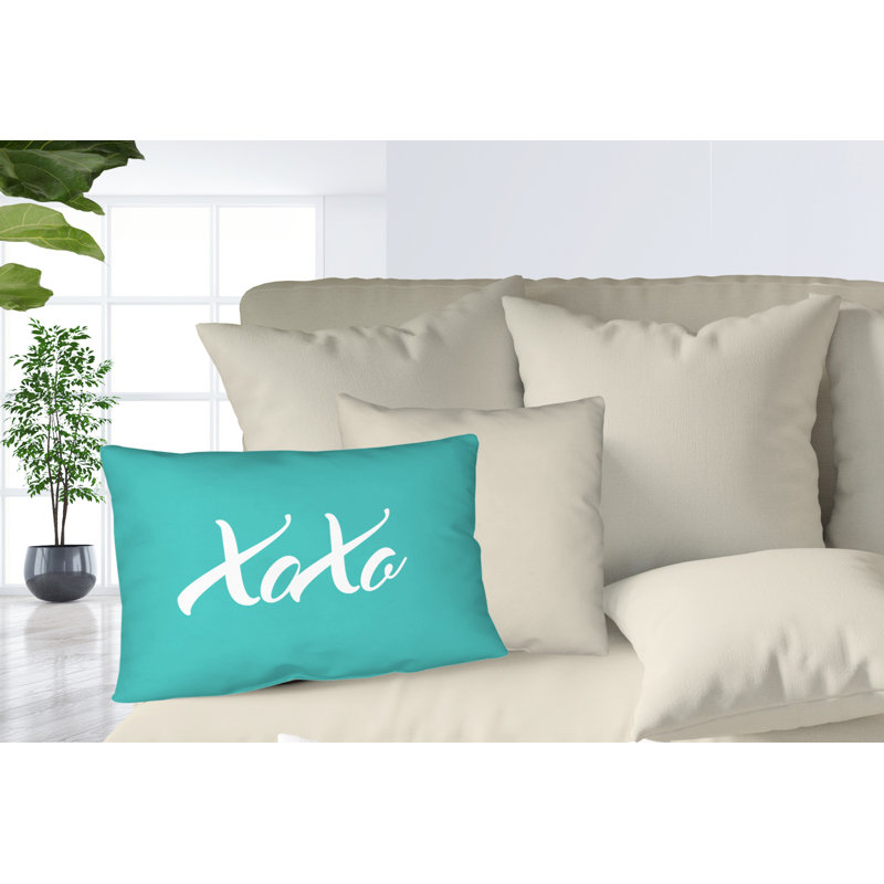 Housse et insert de coussin rectangulaire Asox Xoxo, Menthe