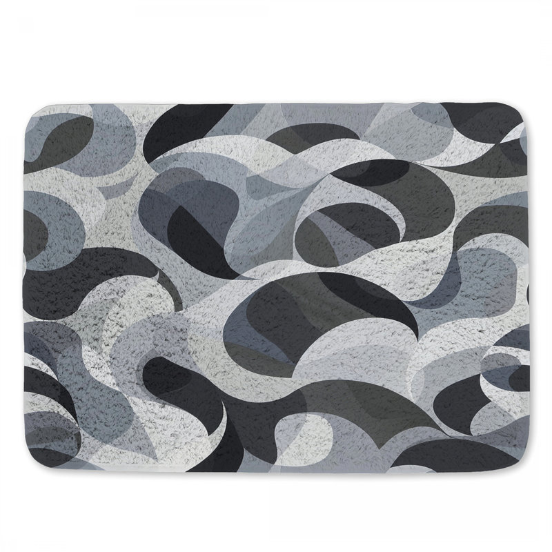 Tapis de bain tourbillon abstrait pour salle de bain minimaliste, L 34 po x l 21 po